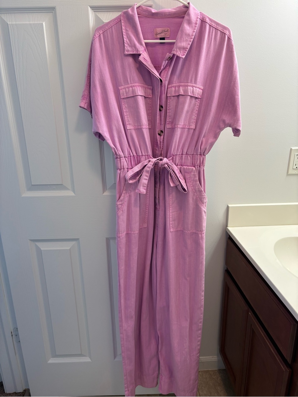 Universal Thread Purple Utility Short Sleeve Jumpsuit - Picture 2 of 7